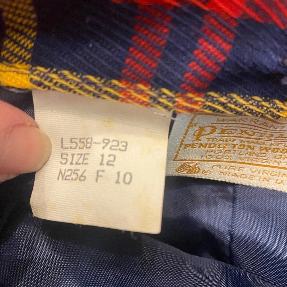 VTG Pendleton A-Line Pencil Skirt in Red Yellow and Blue Tartan Plaid 12
